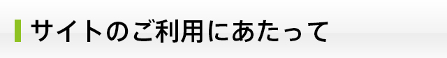 サイトのご利用にあたって